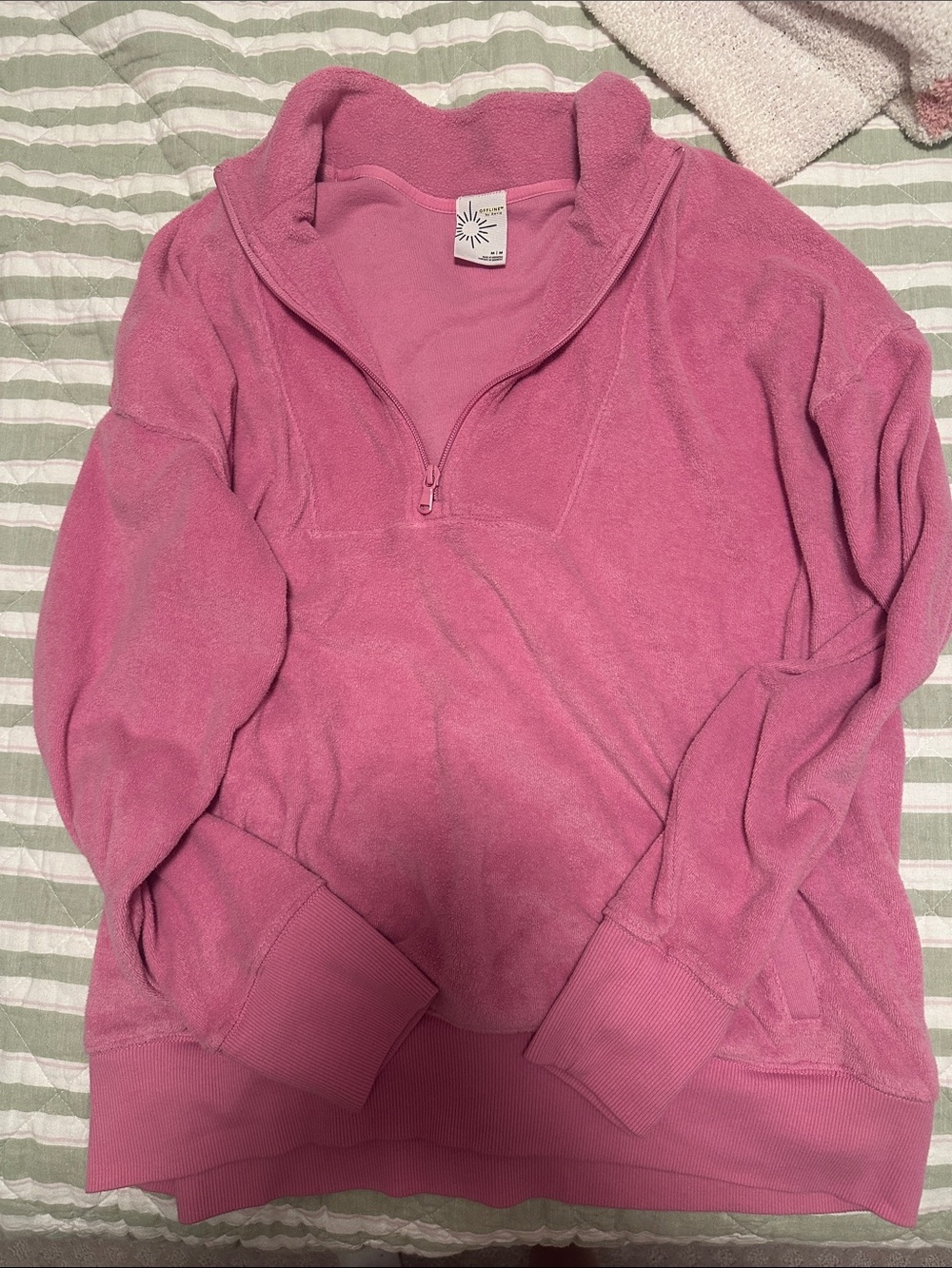 Women's Pink Half-Zip Terry Pullover - Aerie